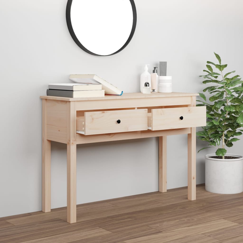 konsolbord 100x35x75 cm massivt fyrretræ