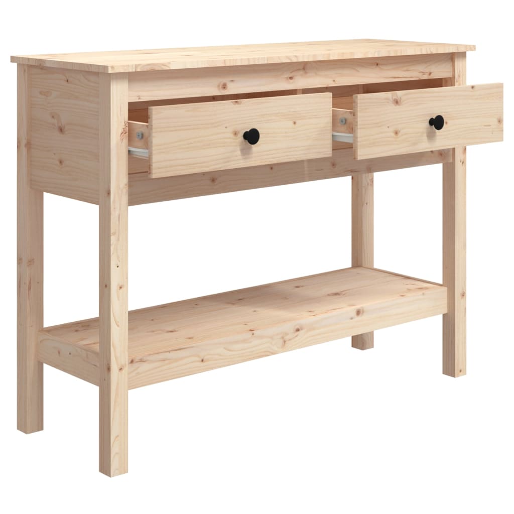 konsolbord 100x35x75 cm massivt fyrretræ