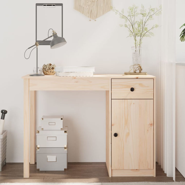 skrivebord 100x50x75 cm massivt fyrretræ