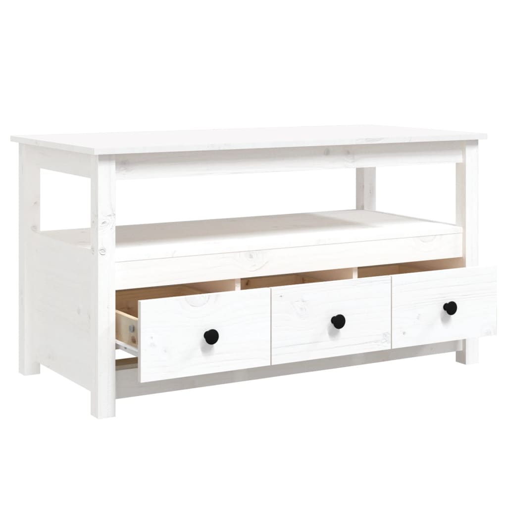 sofabord 102x49x55 cm massivt fyrretræ hvid