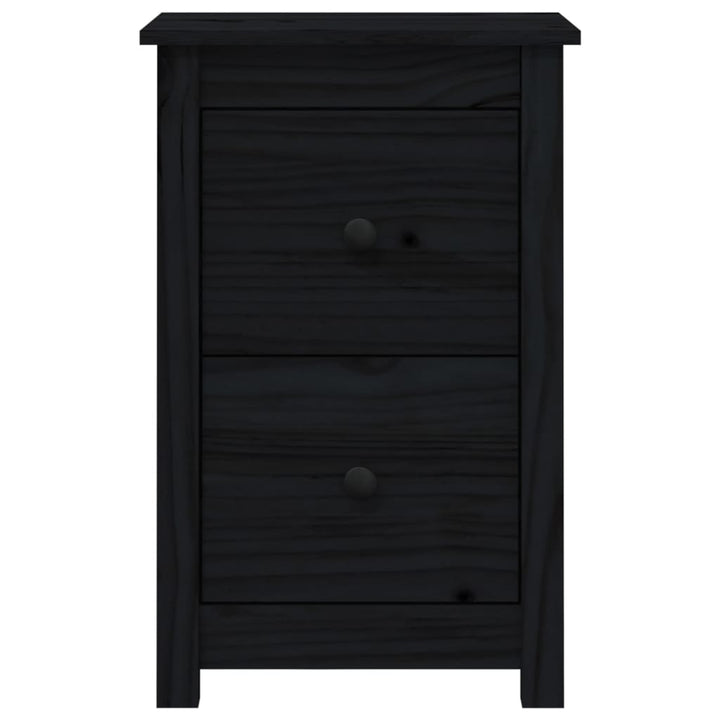 sengeborde 2 stk. 40x35x61,5 cm massivt fyrretræ sort