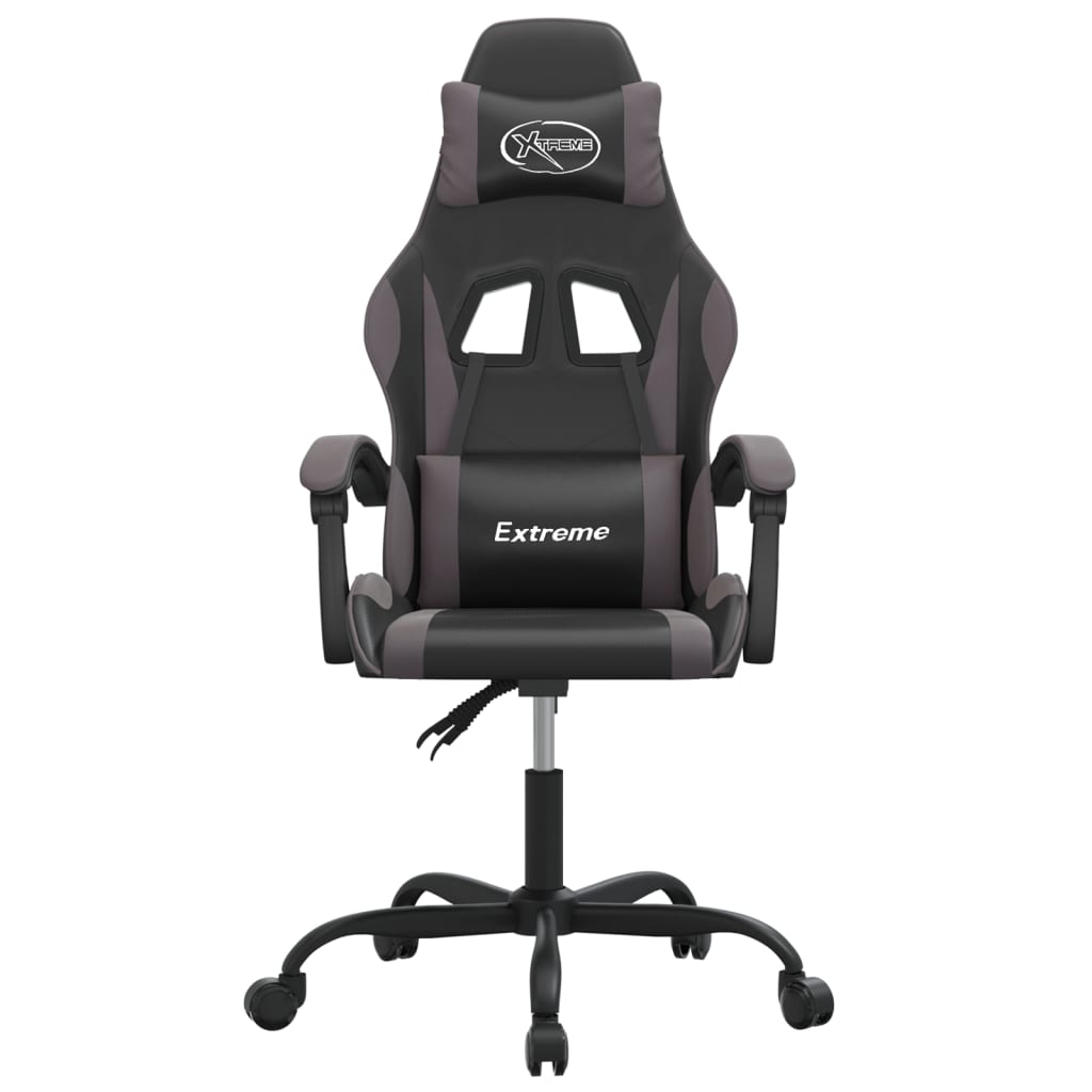 drejelig gamingstol kunstlæder sort og grå