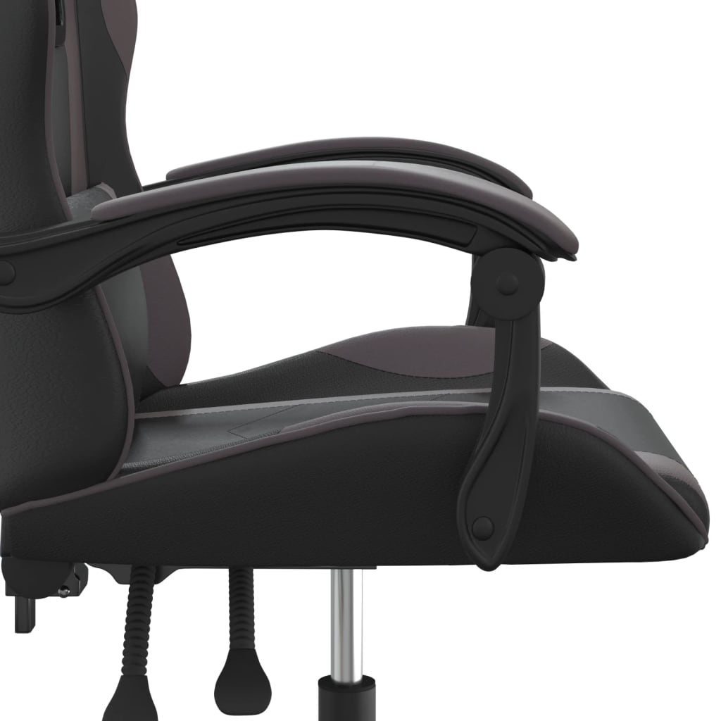 drejelig gamingstol kunstlæder sort og grå