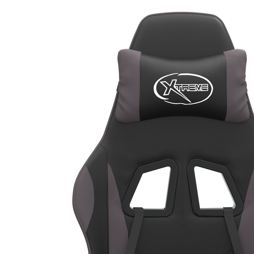 drejelig gamingstol kunstlæder sort og grå