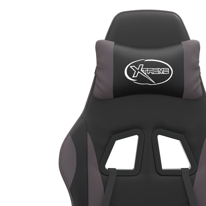 drejelig gamingstol kunstlæder sort og grå