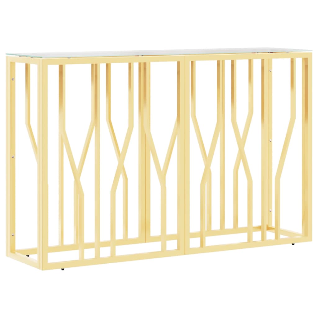 konsolbord 110x30x70 cm rustfrit stål og glas