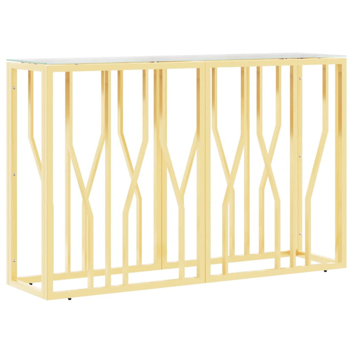 konsolbord 110x30x70 cm rustfrit stål og glas