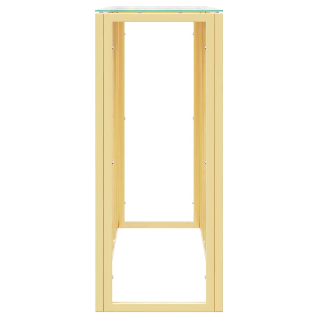 konsolbord 110x30x70 cm rustfrit stål og glas