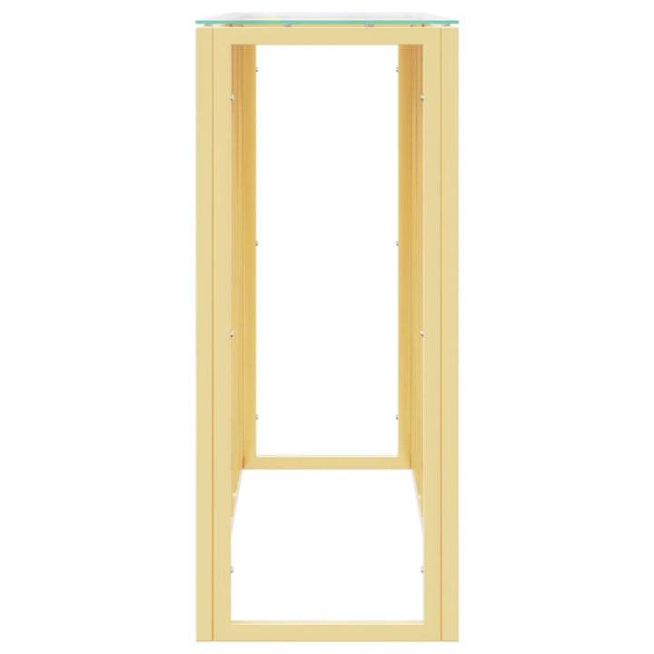 konsolbord 110x30x70 cm rustfrit stål og glas