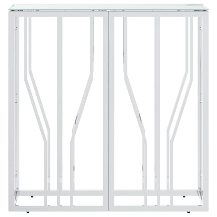 konsolbord 70x30x70 cm rustfrit stål og glas