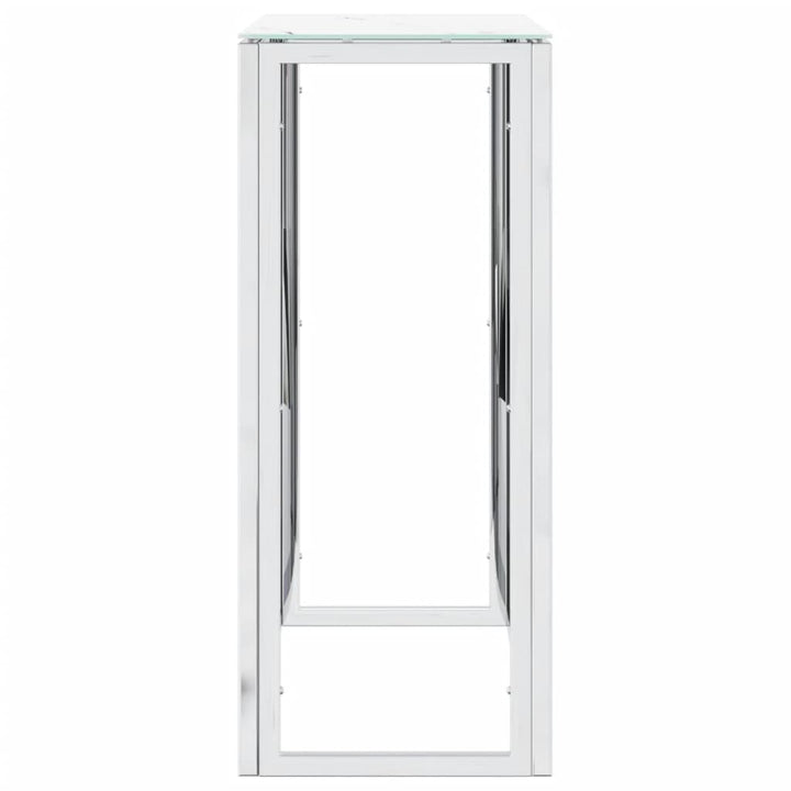 konsolbord 70x30x70 cm rustfrit stål og glas sølvfarvet