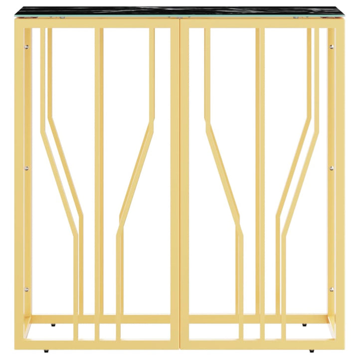 konsolbord 70x30x70 cm rustfrit stål og glas guldfarvet