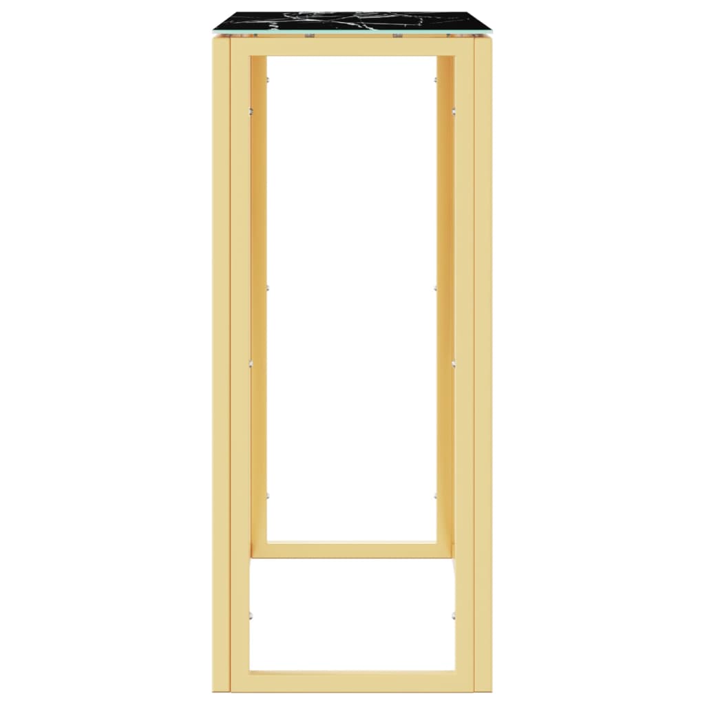konsolbord 70x30x70 cm rustfrit stål og glas guldfarvet