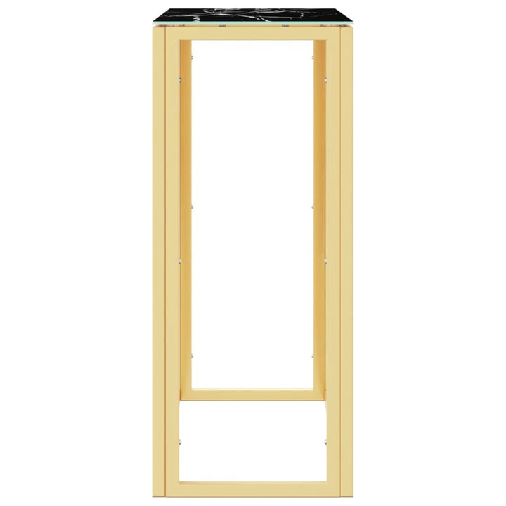 konsolbord 70x30x70 cm rustfrit stål og glas guldfarvet