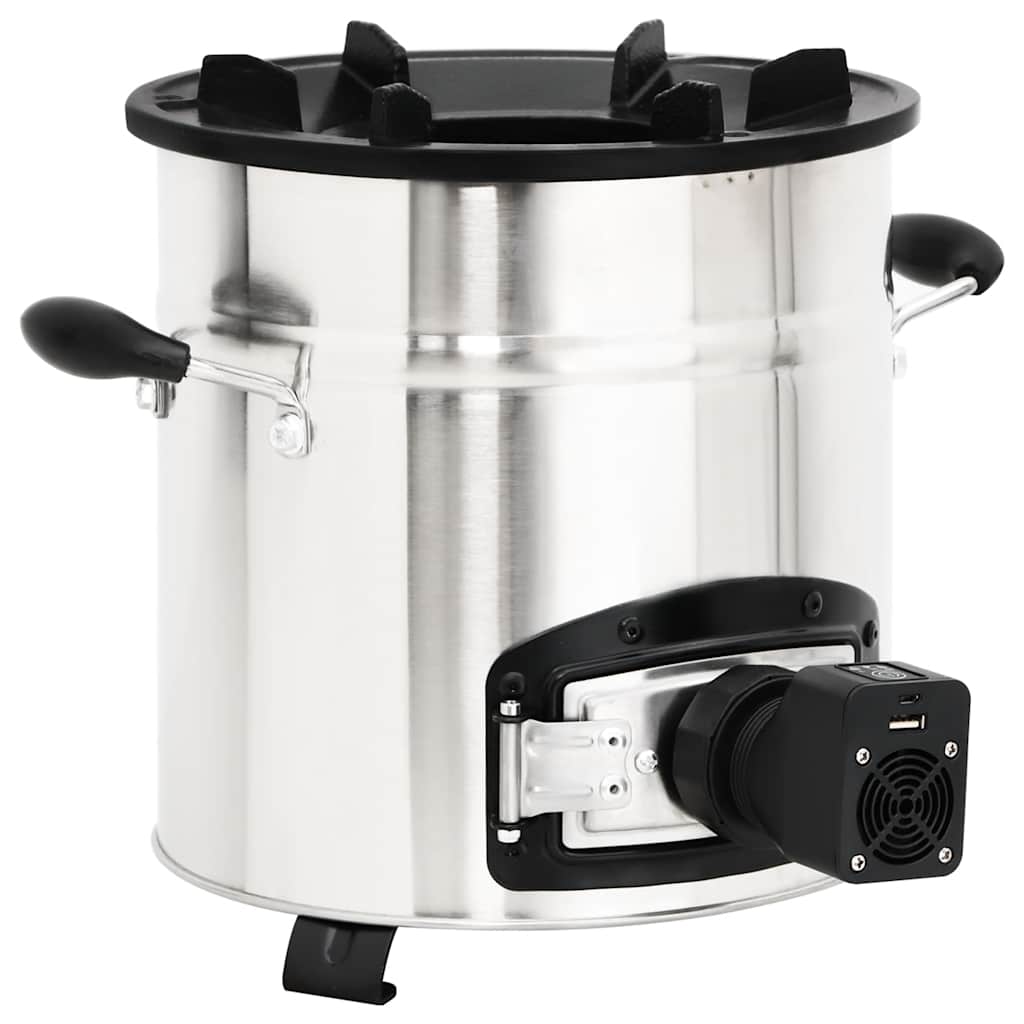 grydekomfur m. USB-ventilator 35,5x26x28 cm rustfrit stål sølv