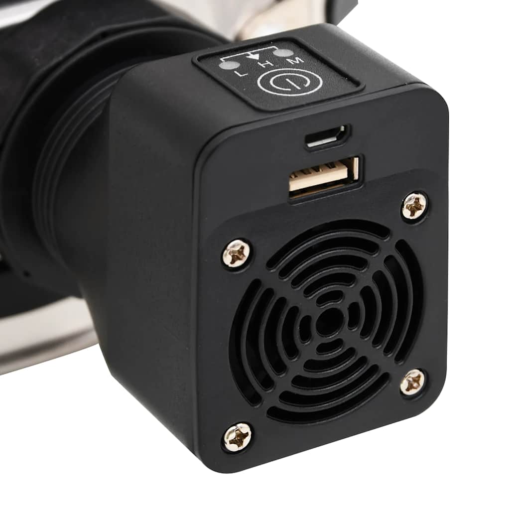 grydekomfur m. USB-ventilator 35,5x26x28 cm rustfrit stål sølv