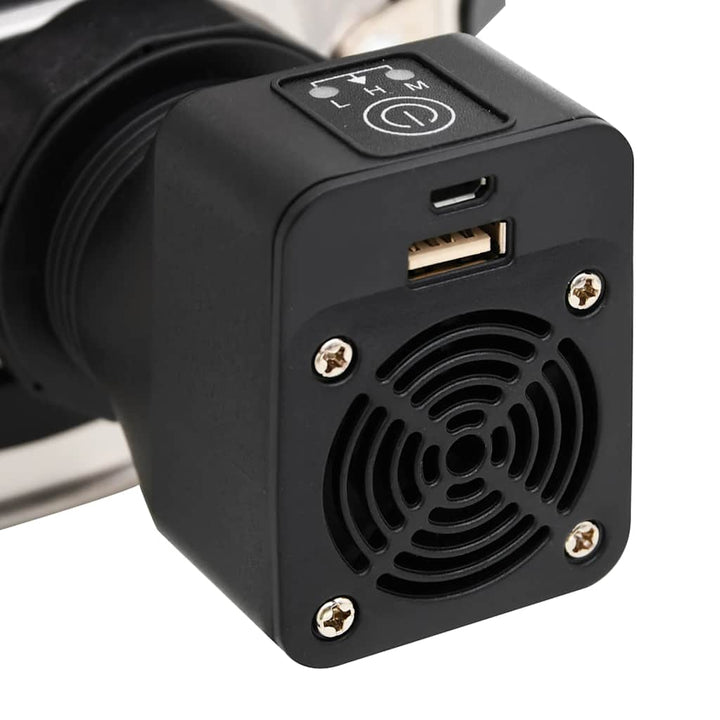 grydekomfur m. USB-ventilator 35,5x26x28 cm rustfrit stål sølv