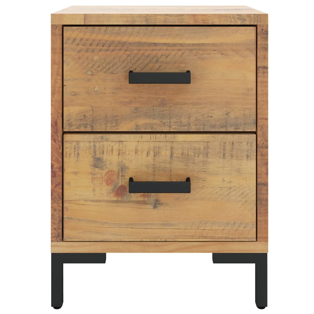 sengebord 36x30x45 cm massivt fyrretræ brun
