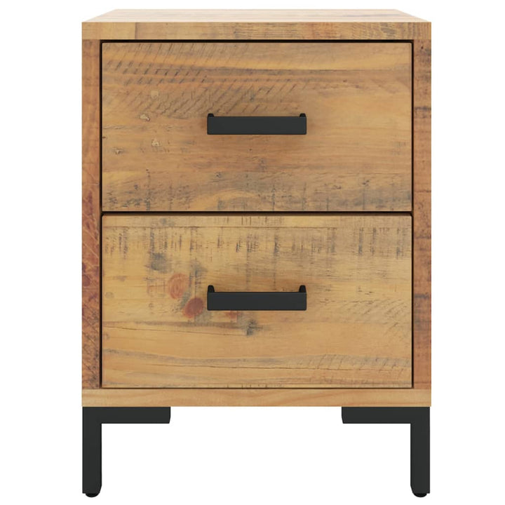 sengebord 36x30x45 cm massivt fyrretræ brun