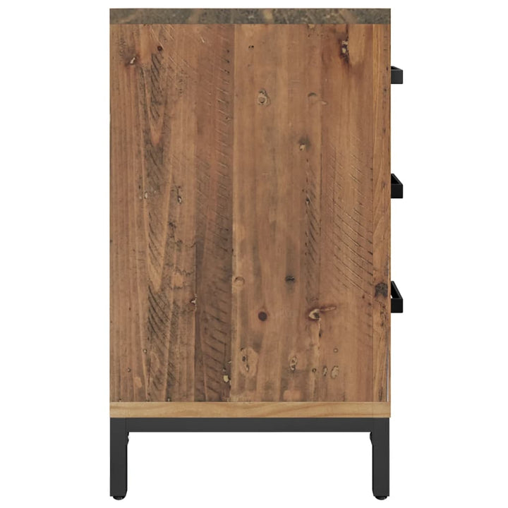 sengebord 40x30x55 cm massivt genanvendt fyrretræ brun