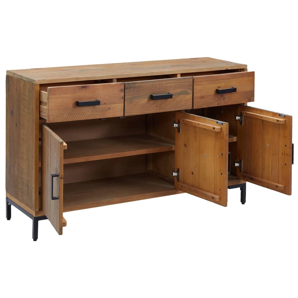 skænk 110x35x70 cm massivt fyrretræ brun