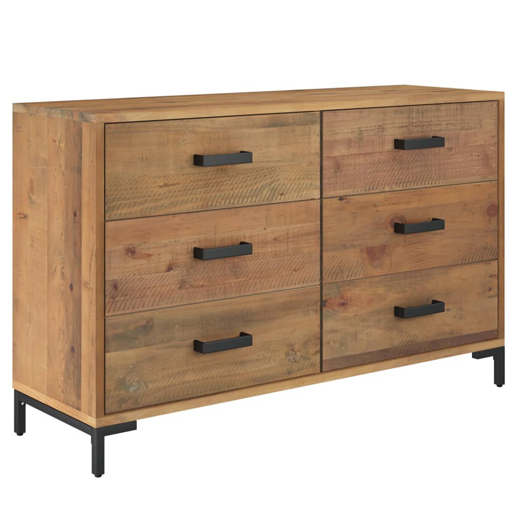 skænk 110x35x70 cm massivt fyrretræ brun