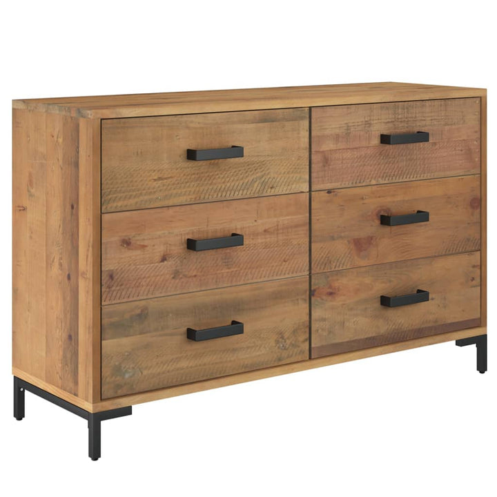 skænk 110x35x70 cm massivt fyrretræ brun