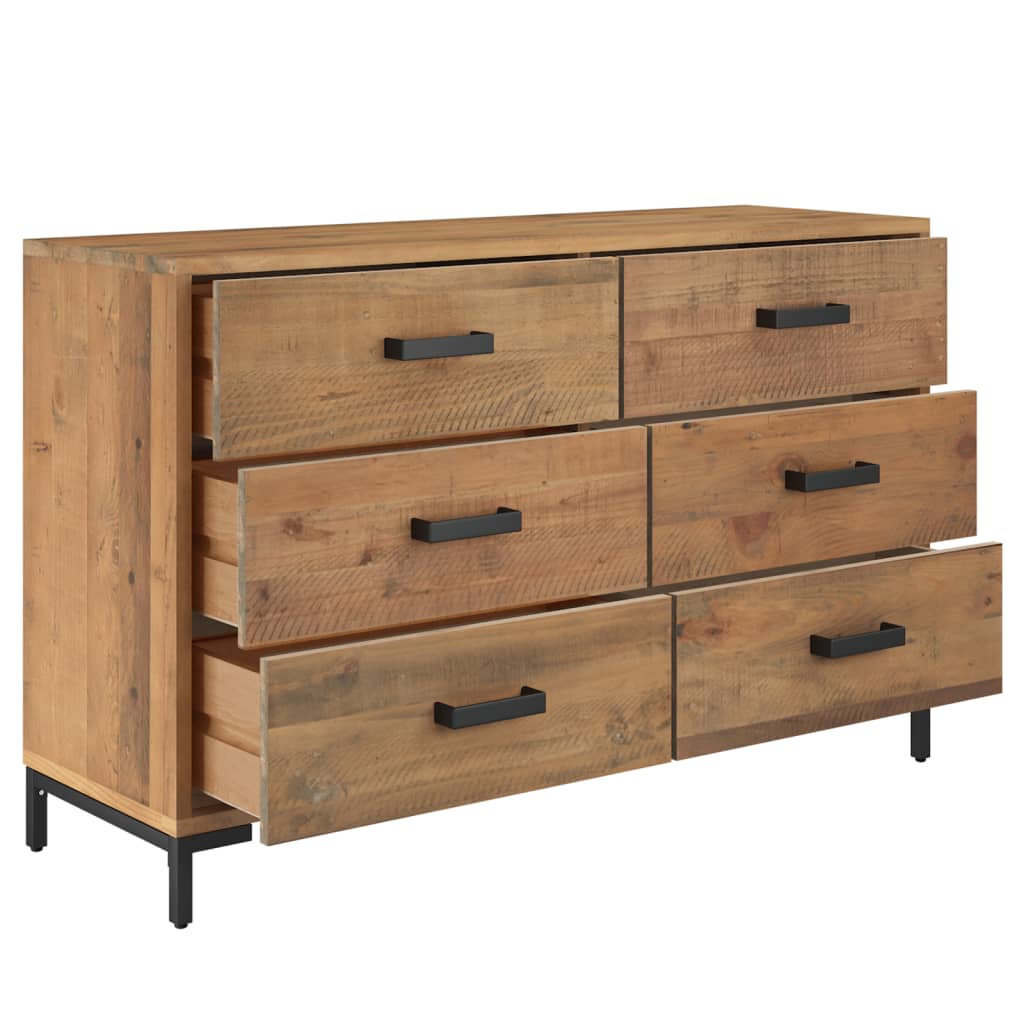skænk 110x35x70 cm massivt fyrretræ brun