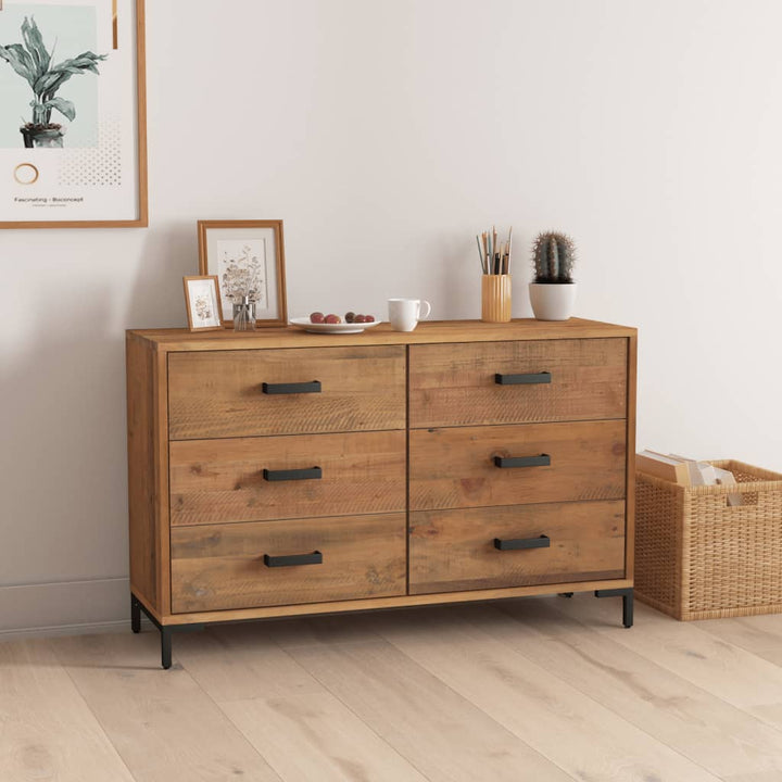 skænk 110x35x70 cm massivt fyrretræ brun