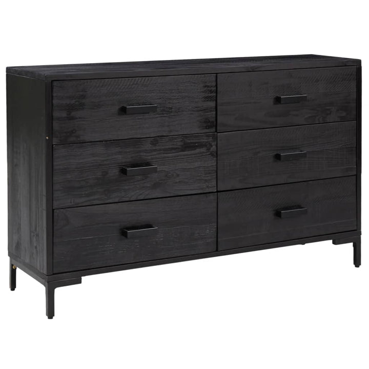 skænk 110x35x70 cm massivt fyrretræ sort