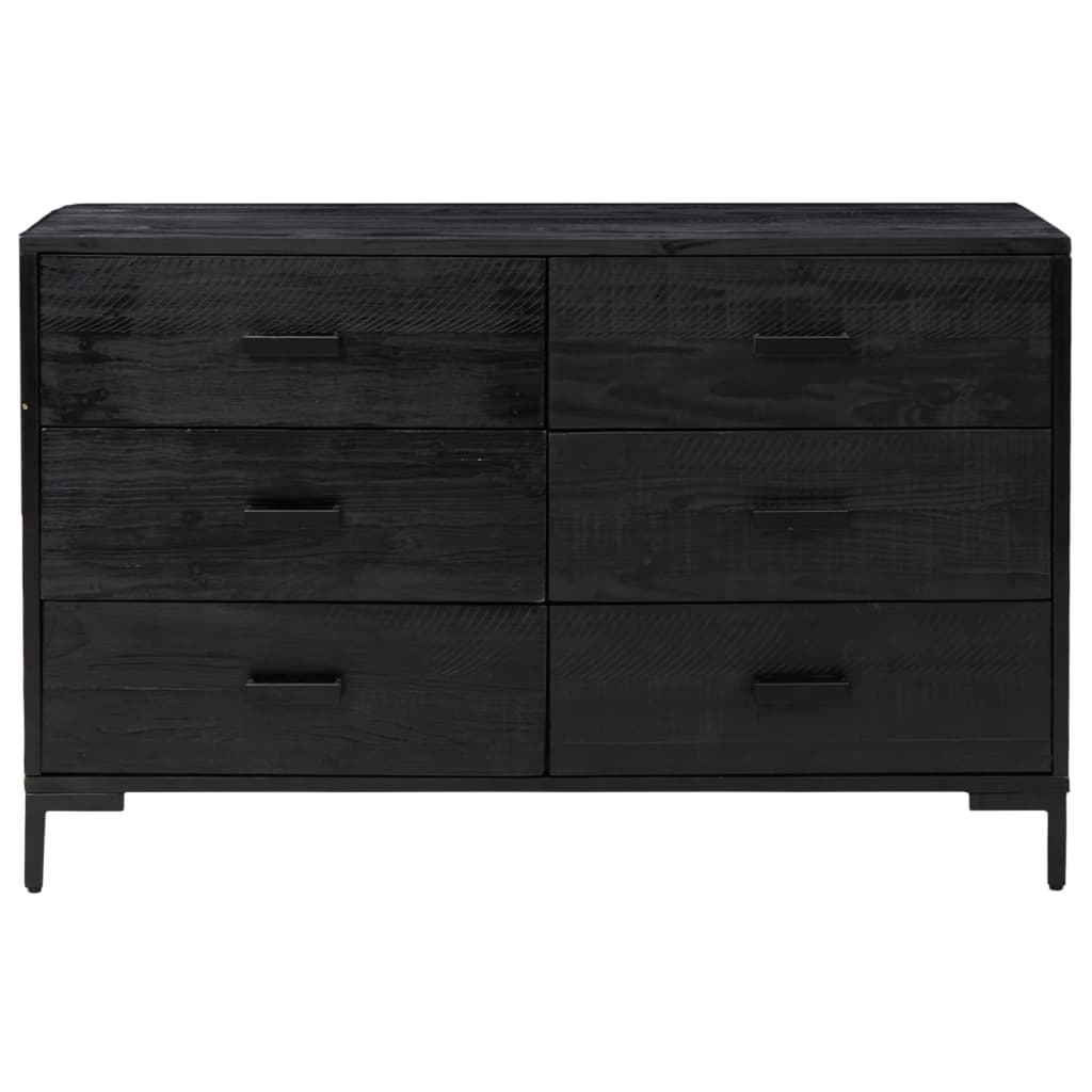 skænk 110x35x70 cm massivt fyrretræ sort