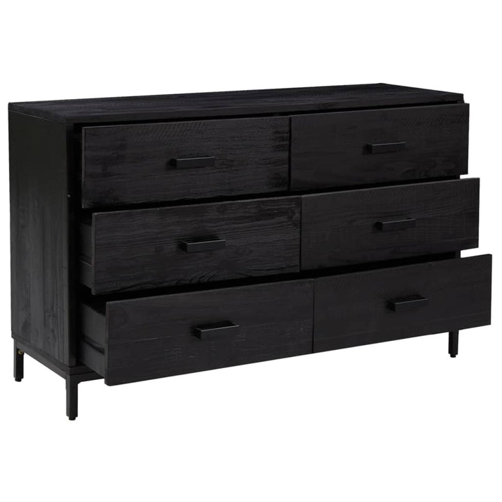 skænk 110x35x70 cm massivt fyrretræ sort