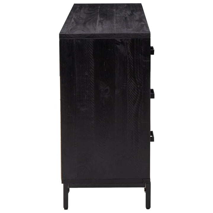 skænk 110x35x70 cm massivt fyrretræ sort