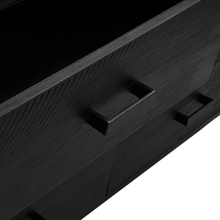 skænk 110x35x70 cm massivt fyrretræ sort