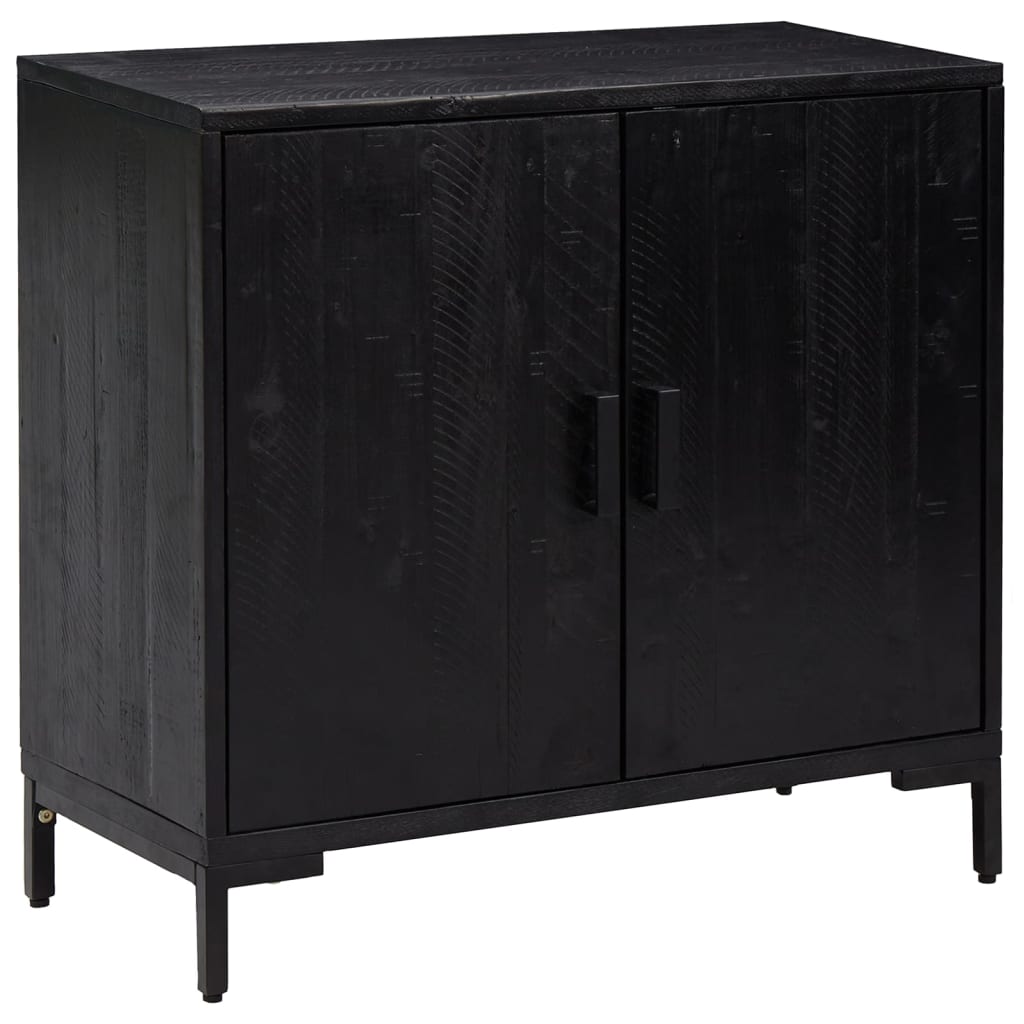 skænk 75x35x70 cm massivt fyrretræ sort