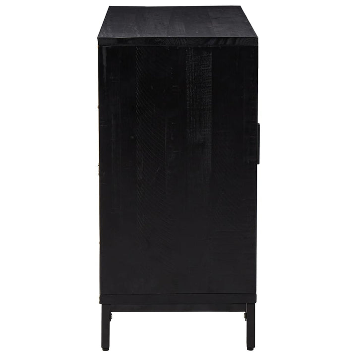 skænk 75x35x70 cm massivt fyrretræ sort