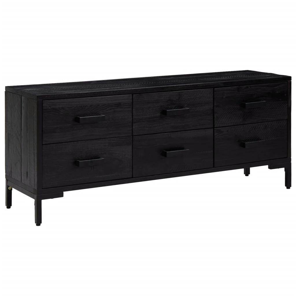 opbevaringsbænk 110x30x45 cm massivt fyrretræ sort