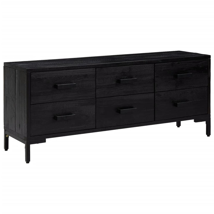 opbevaringsbænk 110x30x45 cm massivt fyrretræ sort
