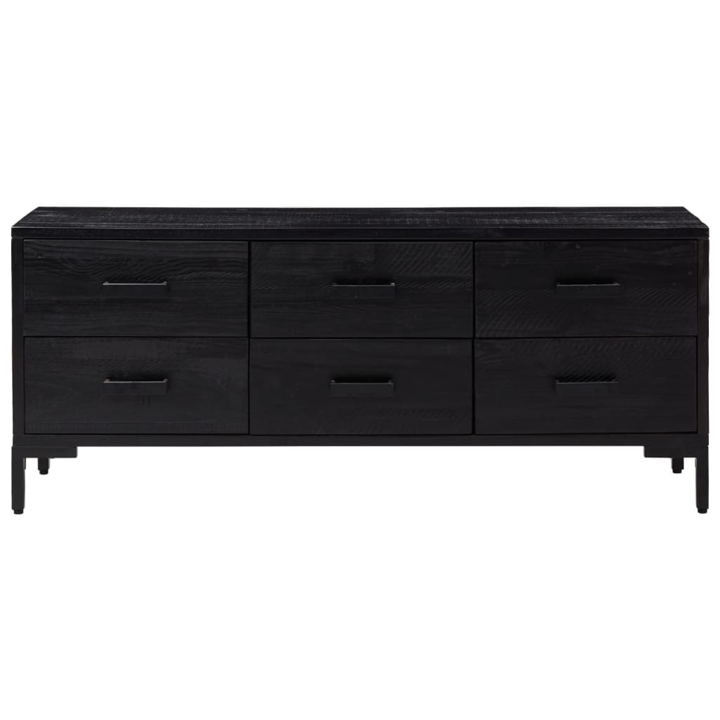 opbevaringsbænk 110x30x45 cm massivt fyrretræ sort