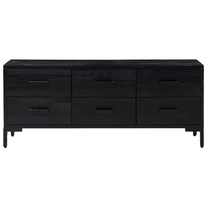 opbevaringsbænk 110x30x45 cm massivt fyrretræ sort