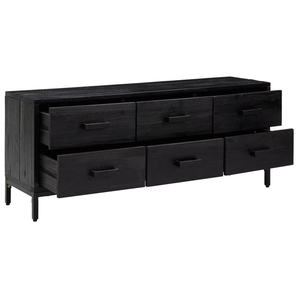 opbevaringsbænk 110x30x45 cm massivt fyrretræ sort