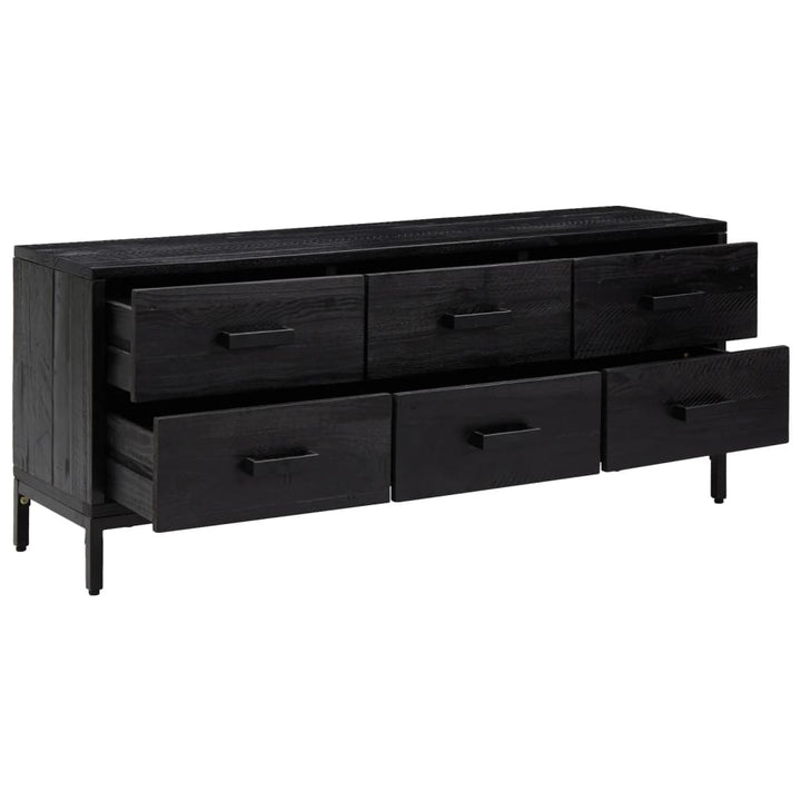 opbevaringsbænk 110x30x45 cm massivt fyrretræ sort