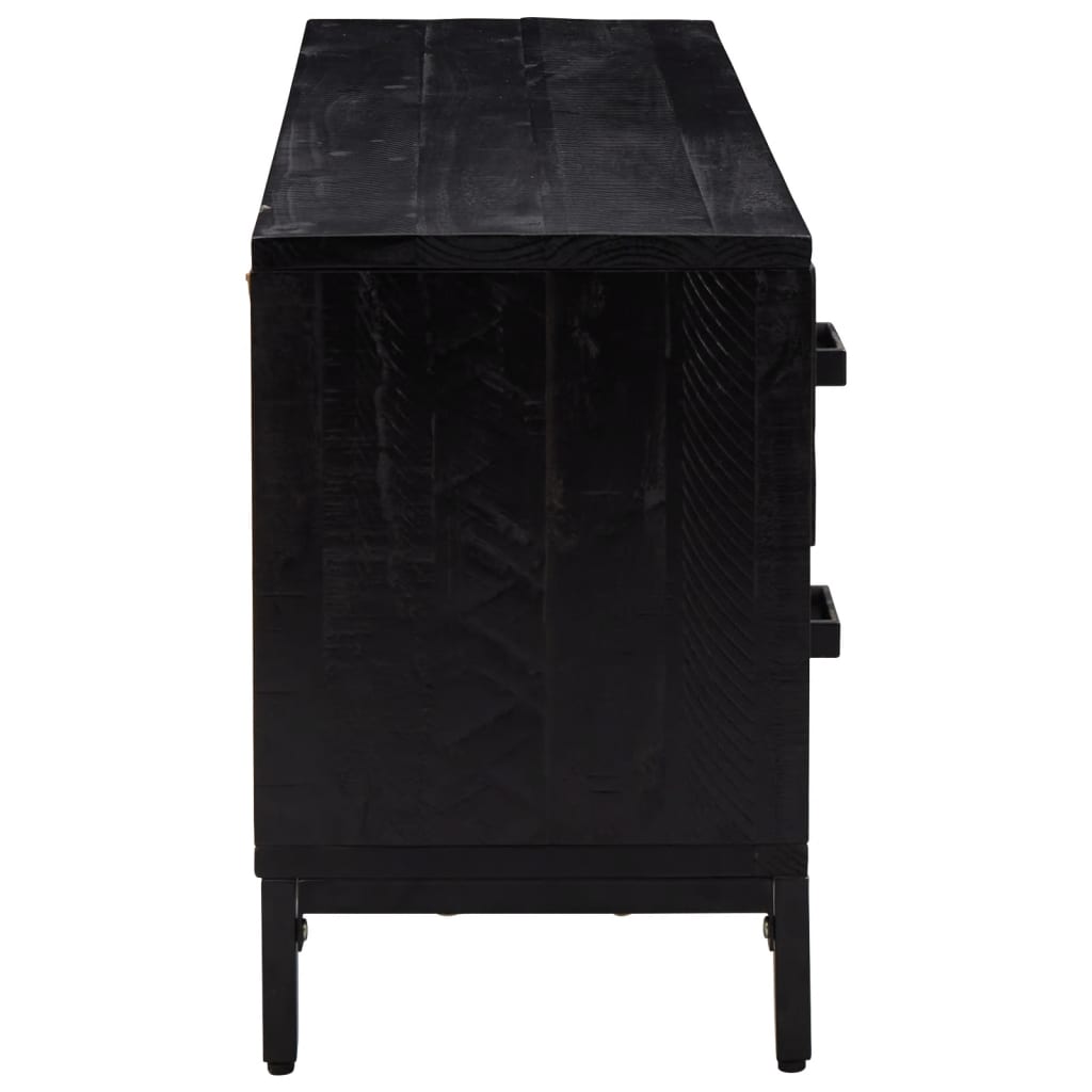 opbevaringsbænk 110x30x45 cm massivt fyrretræ sort