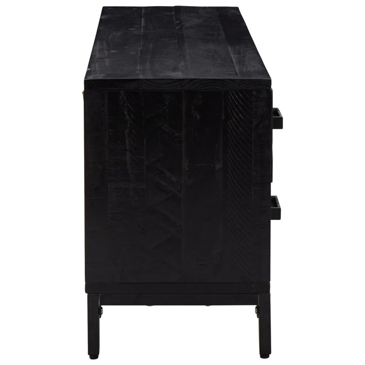 opbevaringsbænk 110x30x45 cm massivt fyrretræ sort