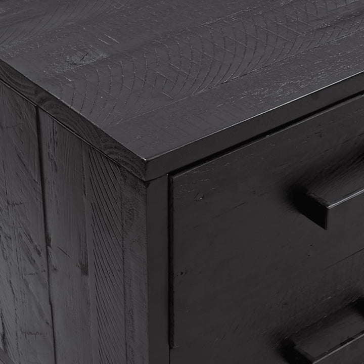 opbevaringsbænk 110x30x45 cm massivt fyrretræ sort