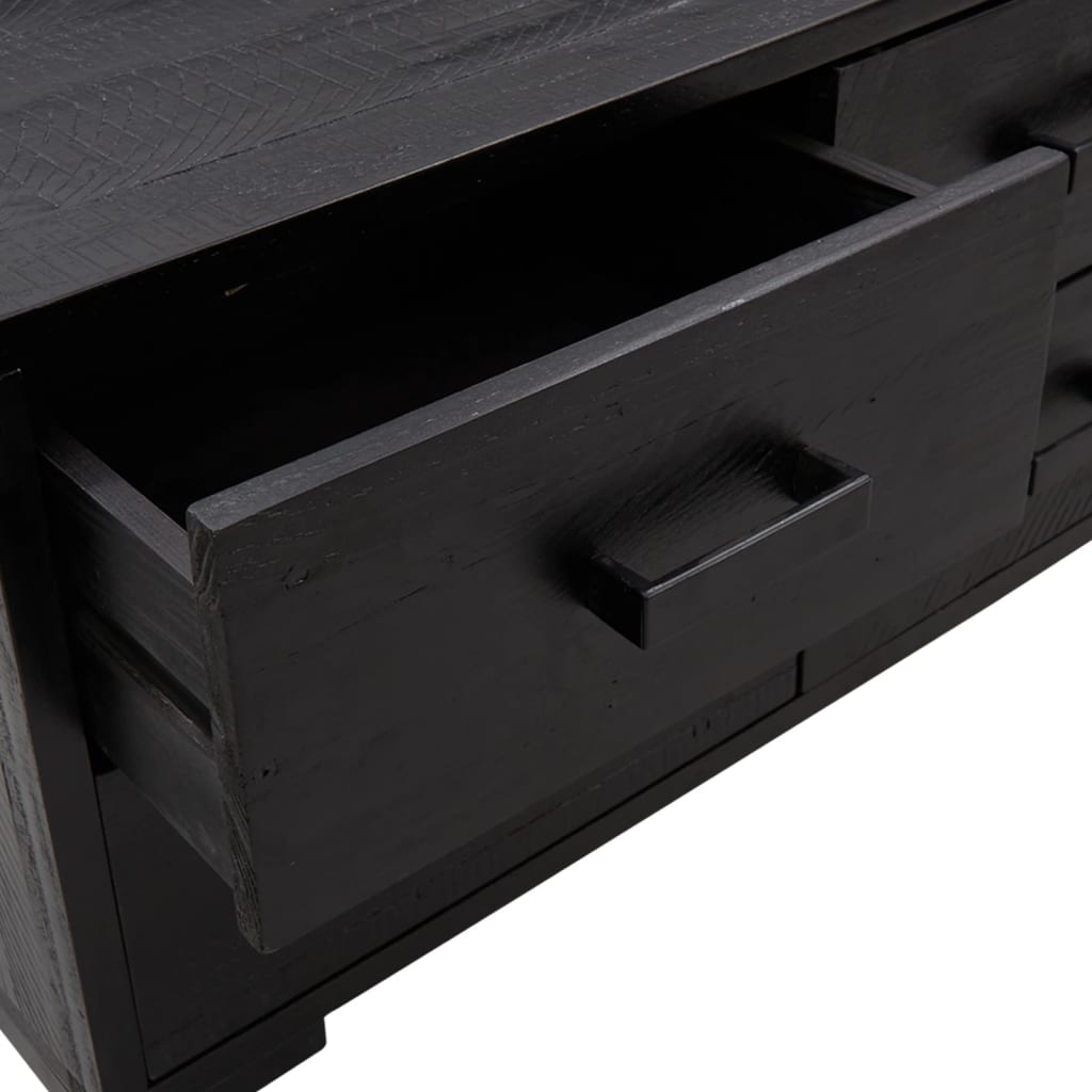 opbevaringsbænk 110x30x45 cm massivt fyrretræ sort