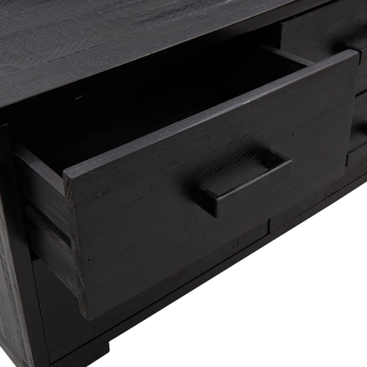 opbevaringsbænk 110x30x45 cm massivt fyrretræ sort