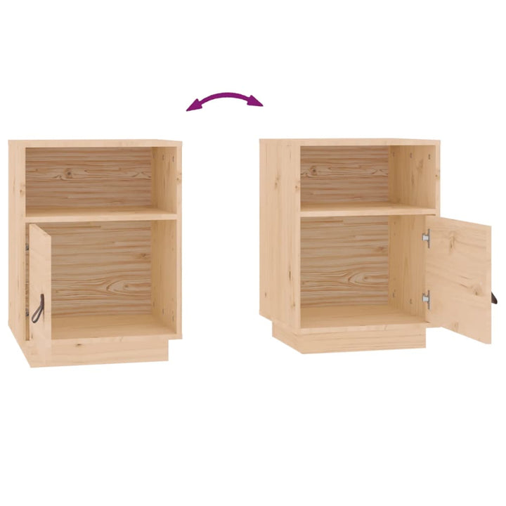 sengeborde 2 stk. 40x34x55 cm massivt fyrretræ