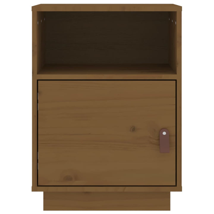 sengeborde 2 stk. 40x34x55 cm massivt fyrretræ gyldenbrun