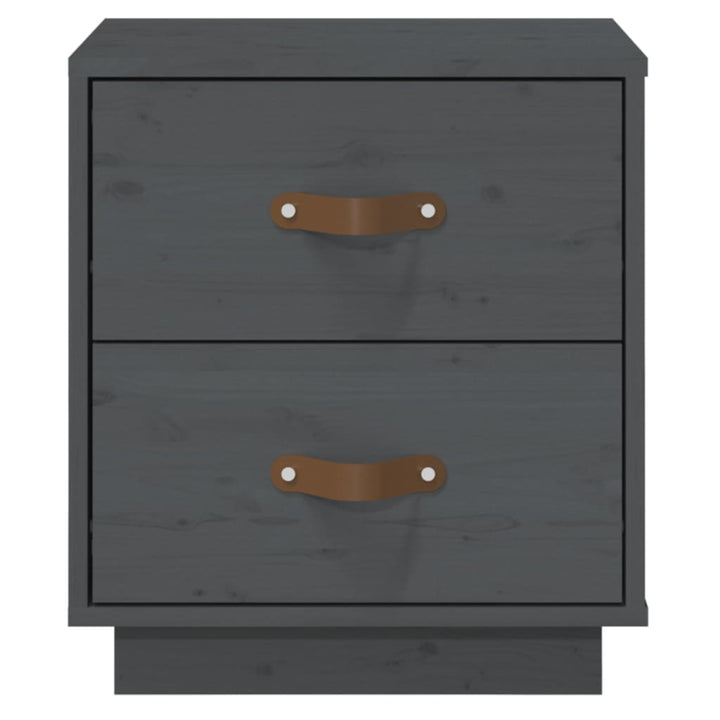 sengeborde 2 stk. 40x34x45 cm massivt fyrretræ grå
